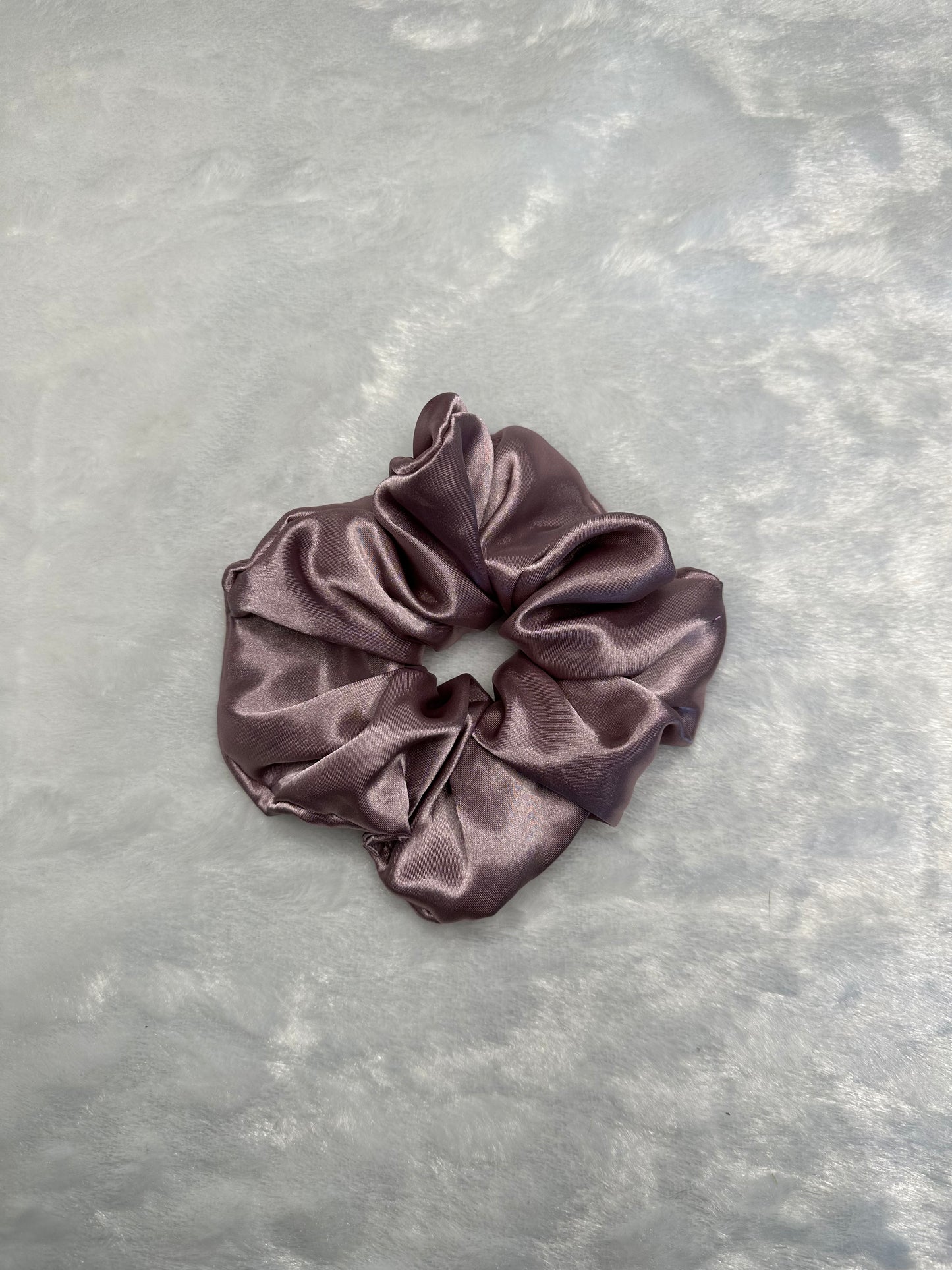 Light purple satin scrunchie