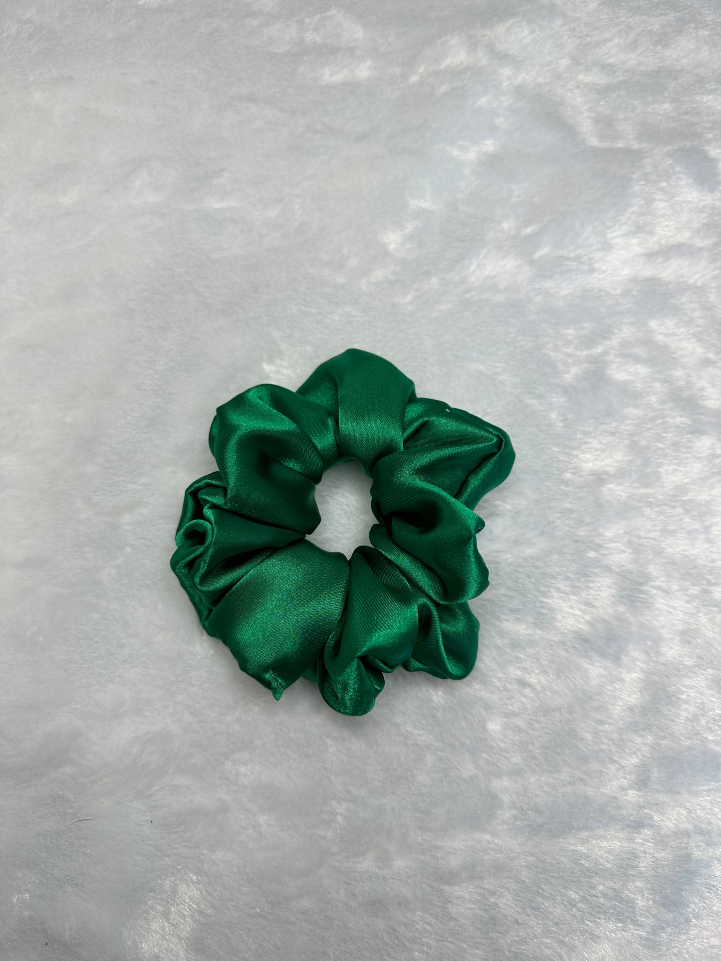 Green satin scrunchie