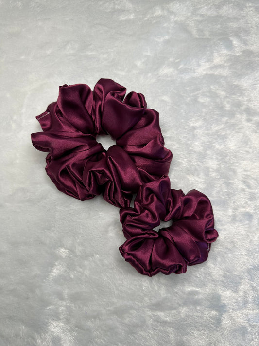 Plum satin scrunchie