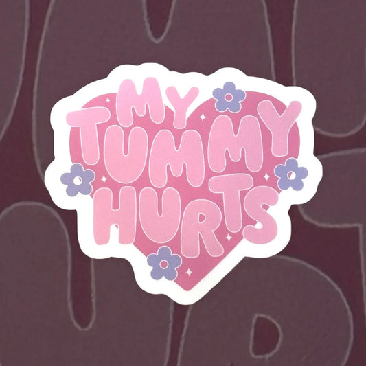 My tummy hurts sticker